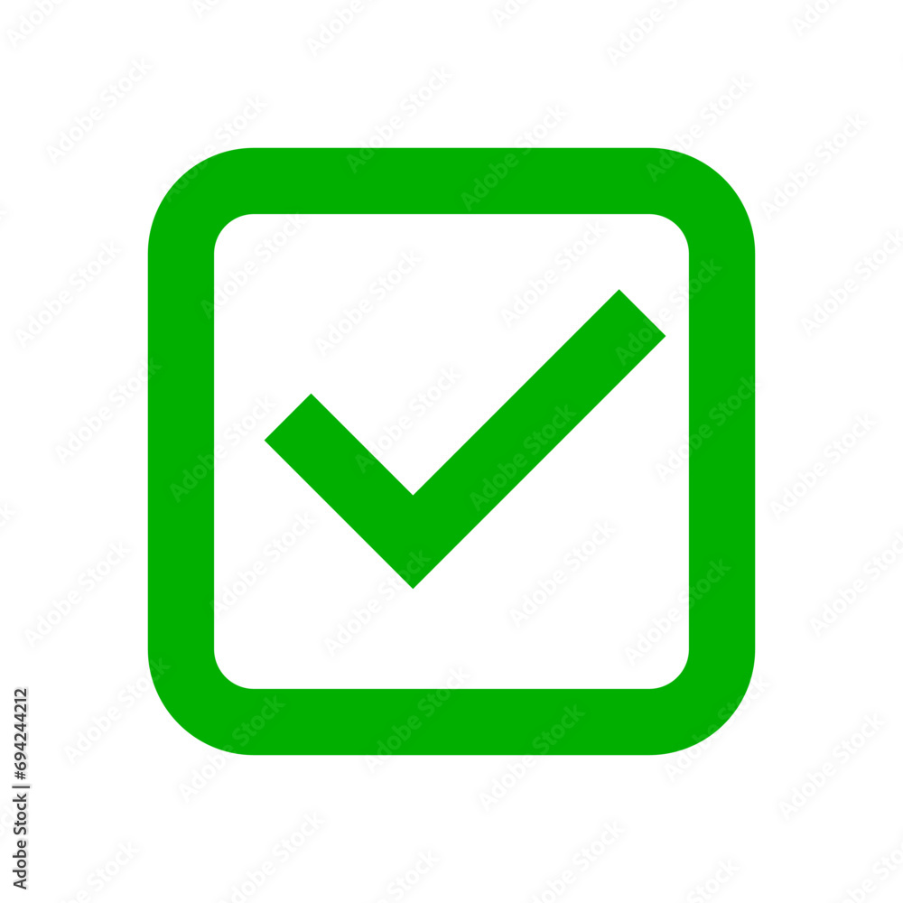 Simple green square check box icon. Vector. Simple green square check box icon. Vector.
