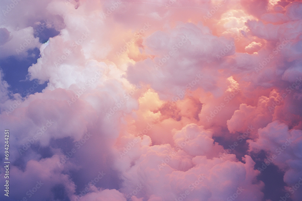 An abstract depiction of clouds in a surreal sky, creating a celestial and otherworldly aesthetic.
