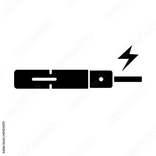 Heated tobacco product silhouette icon. Electronic cigarette. Vector.
