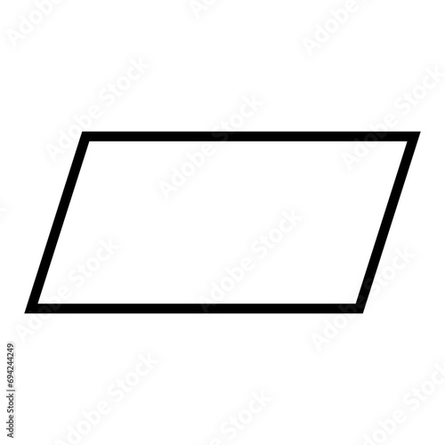 Simple parallelogram shape icon. Vector.