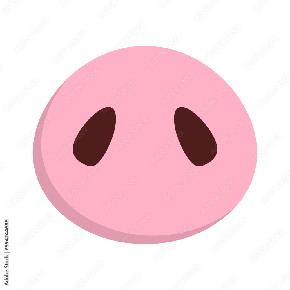 Flat design pig nose icon. Snout icon. Vector.