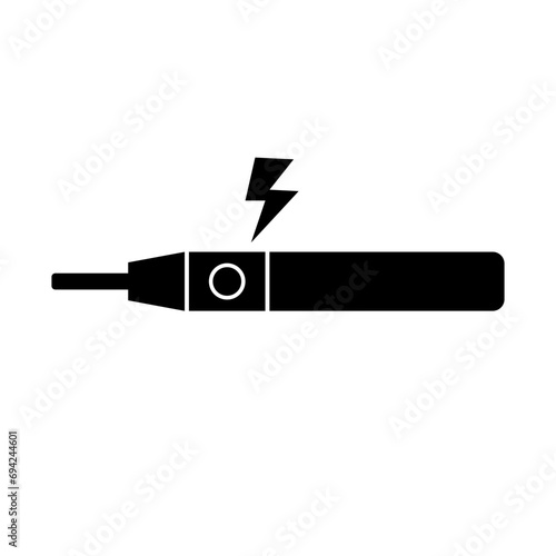 Electronic cigarette silhouette icon. Vaping sign. Vector.