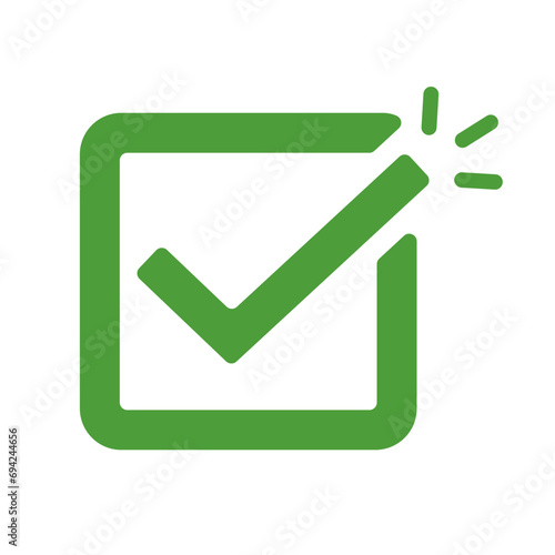 Simple emphasized check box icon. Vector.