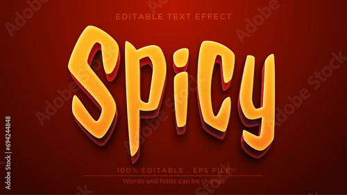 Hot spicy editable text effect. Text effect template for spicy food photo