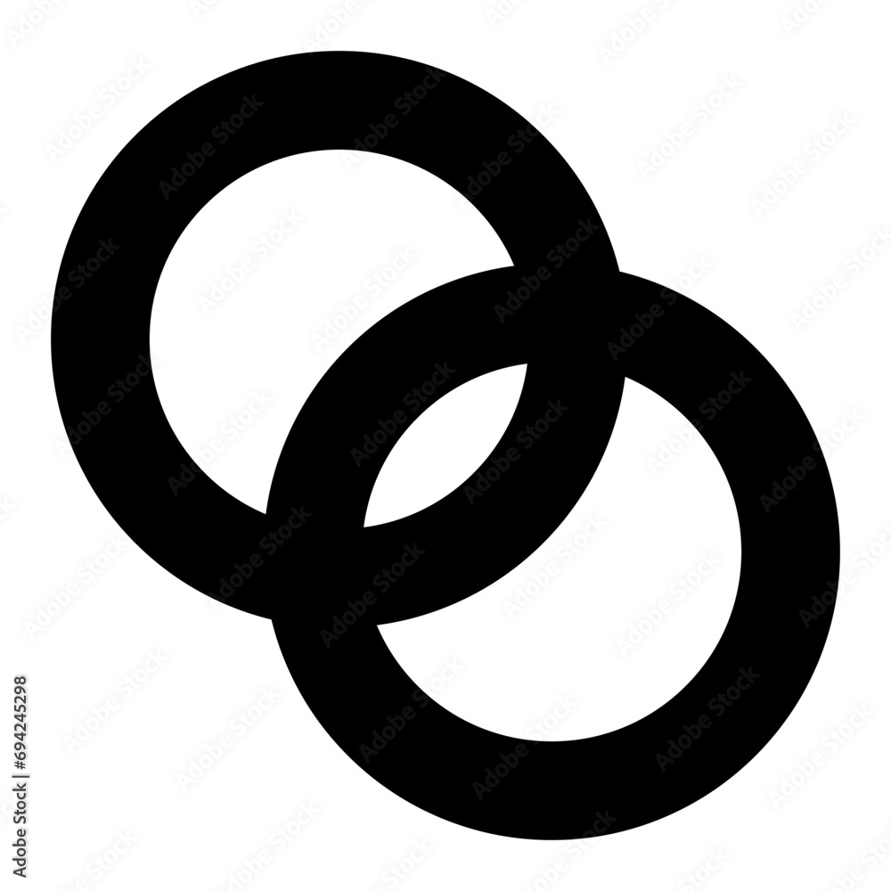 Intersecting circles silhouette icon. Vector. Intersecting circles silhouette icon. Vector.