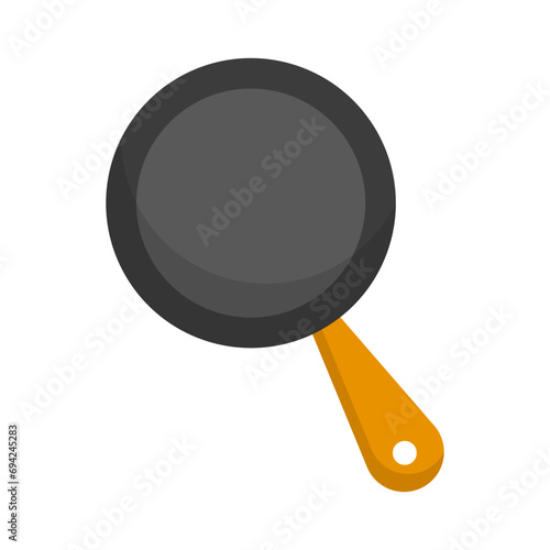 Orange frying pan icon. Vector. photo
