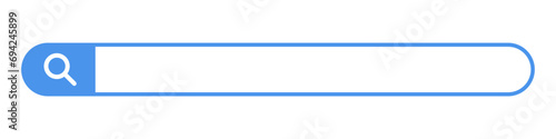 Blue Internet search bar. Blue search box. Vector.