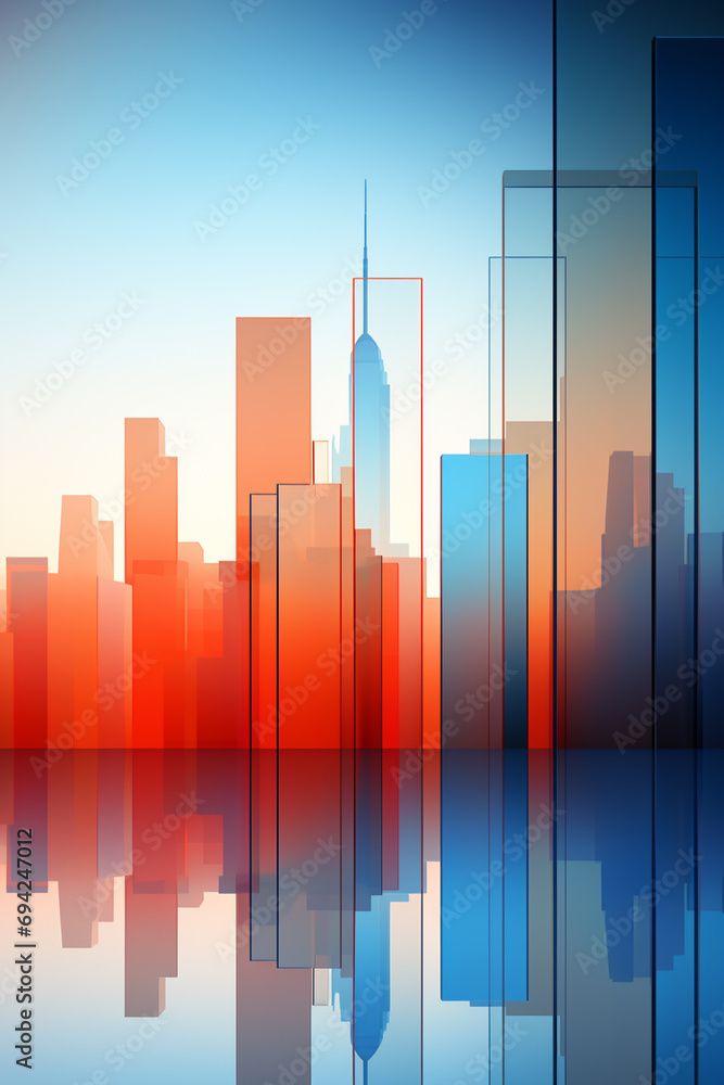 An abstract, minimalistic interpretation of a city skyline. An abstract, minimalistic interpretation of a city skyline.