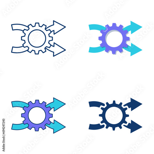 System flexibility icon set in flat and line style
