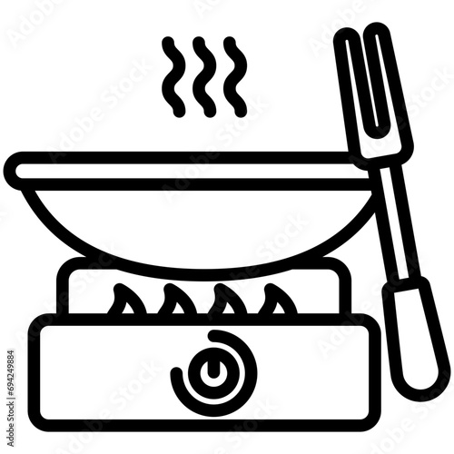 Grill black outline icons  related to home appliances. for web or app development. 