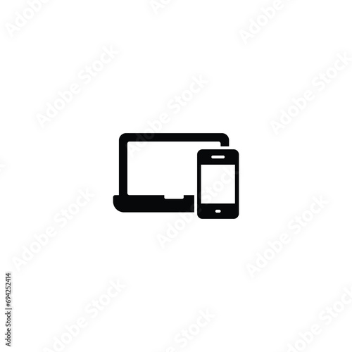 Laptop with Smartphone icon vector for web site Computer and mobile app