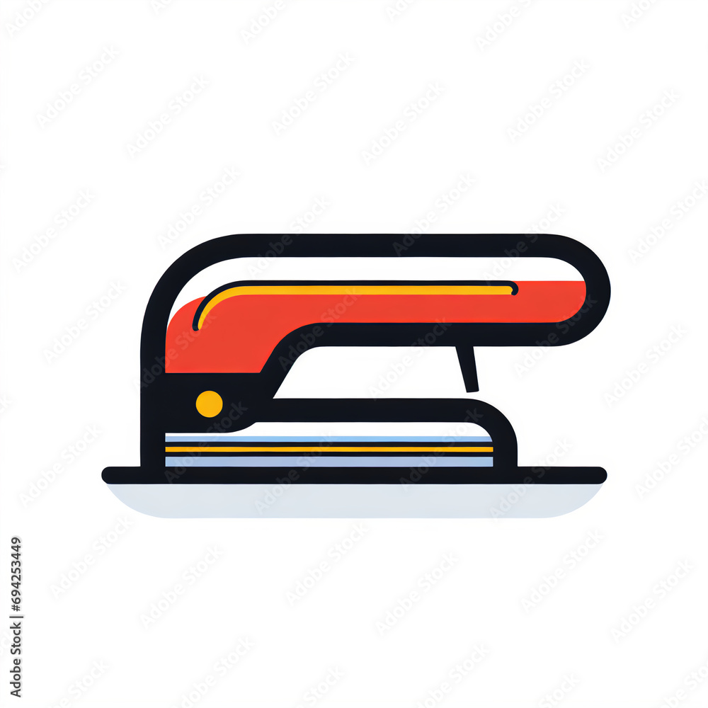 Vibrant and Modern Office Stapler Icon with Clean Black Lines