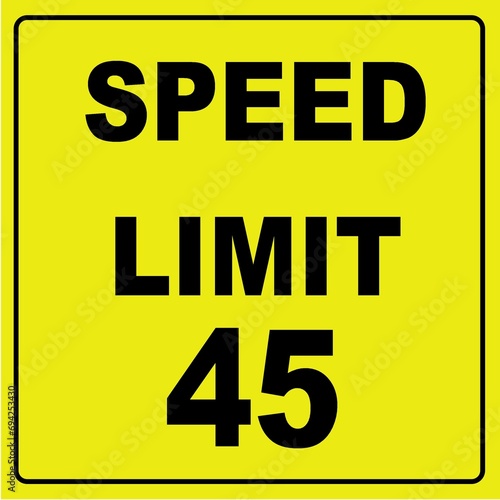 Vector speed limit sign