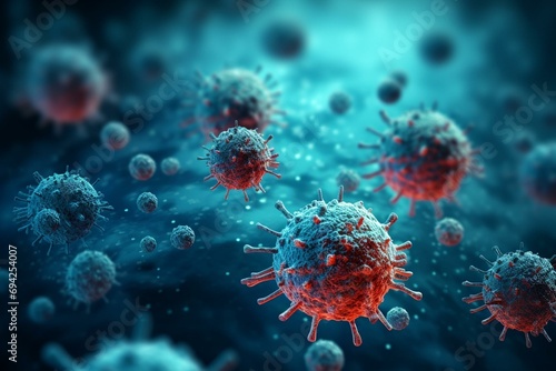 Modified T-cell targets leukemia cell with CAR therapy. Generative AI