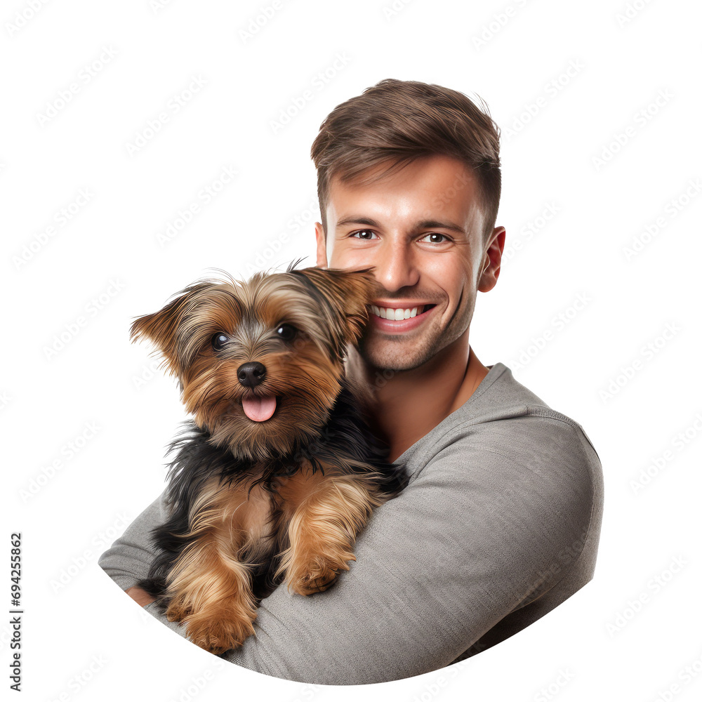 man with dog isolated on white man with dog isolated on white