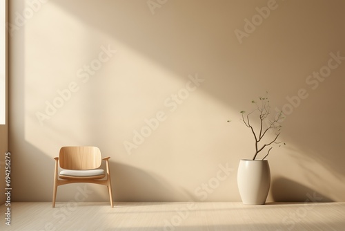 Empty Room with Table and Chair photo
