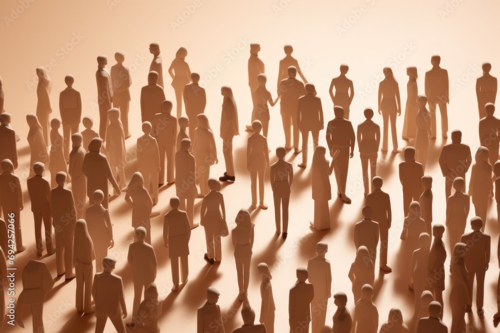 Naklejka premium Paper Cut, Successful Teamwork Concepts.