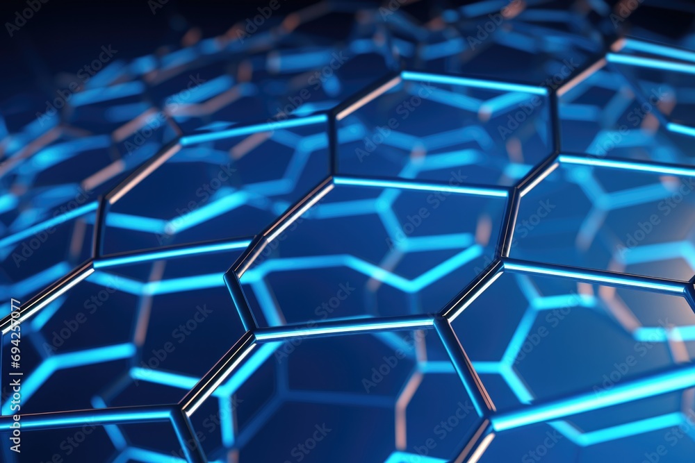 Hexagonal material, nanotechnology concept.Hexagonal material, nanotechnology concept, business template Hexagonal material, nanotechnology concept.Hexagonal material, nanotechnology concept, business template