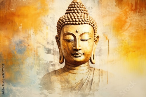 Buddha statue as wallpaper illustration photo