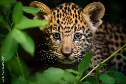 close up portrait of a baby leopard © RDO