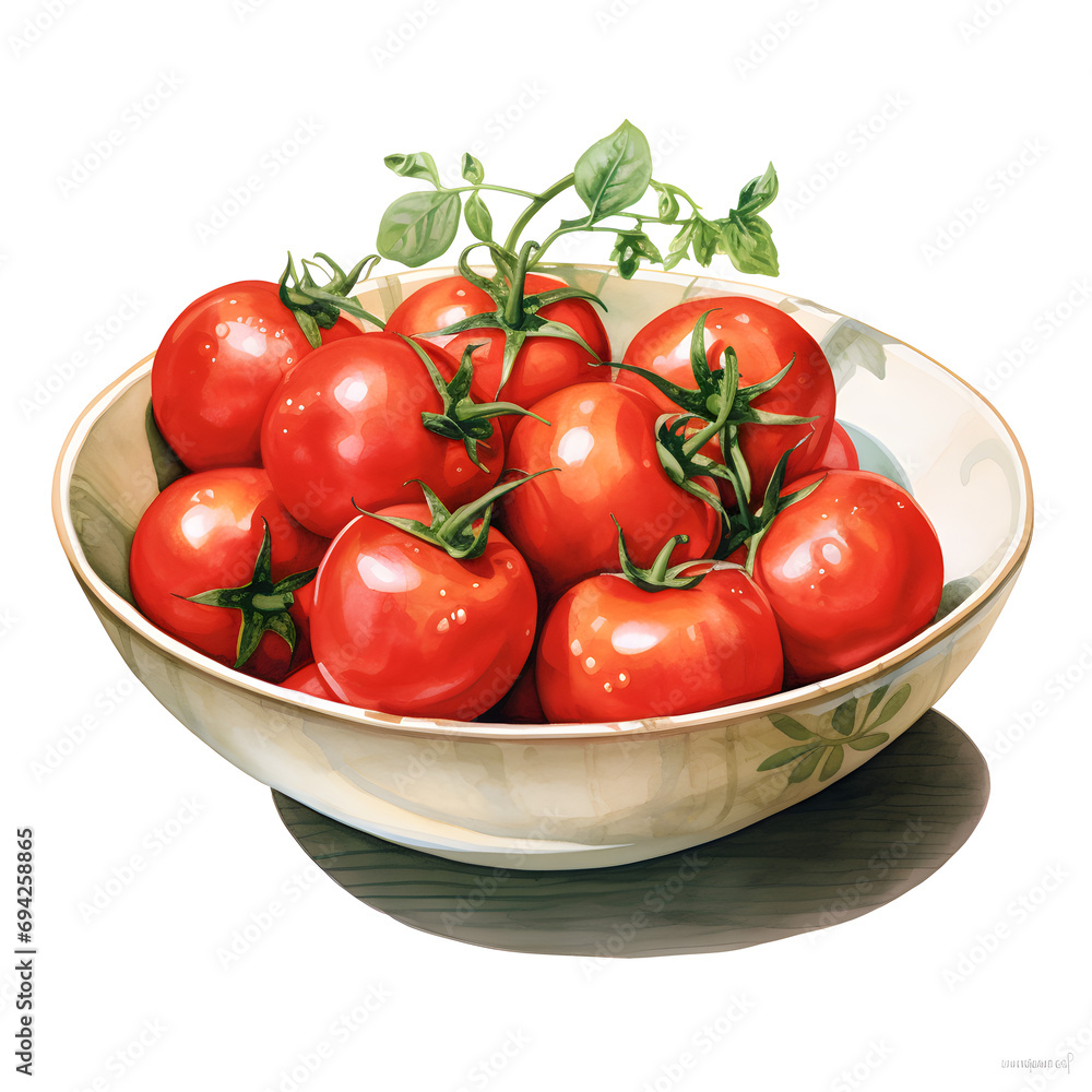 Tomato, vegetable, watercolor illustration, single object, white background for removing background. Tomato, vegetable, watercolor illustration, single object, white background for removing background.