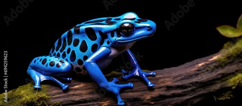 Azure blue frog (Dendrobates tinctorius azureus) photo