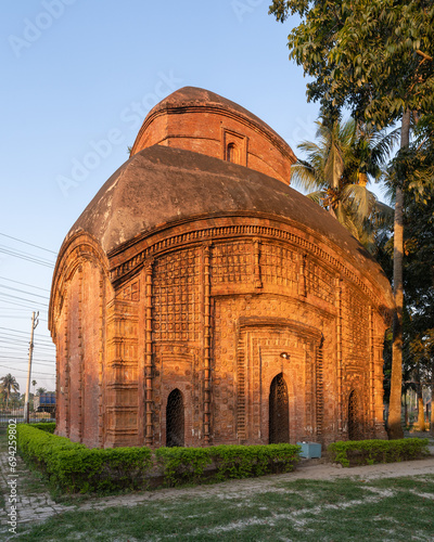 Wallpaper Mural Vertical side view of ancient Chachra Shiva temple aka Shiv mandir at sunset, Jessore, Bangladesh Torontodigital.ca