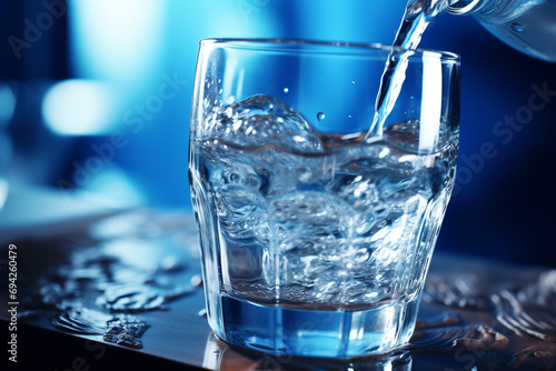 Pouring drinking water in glass