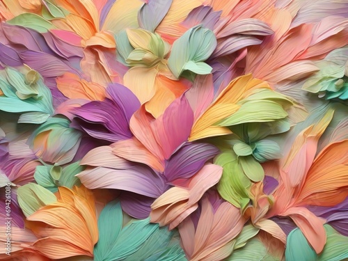 Colorful abstract background made from multicolored petals of flowers.