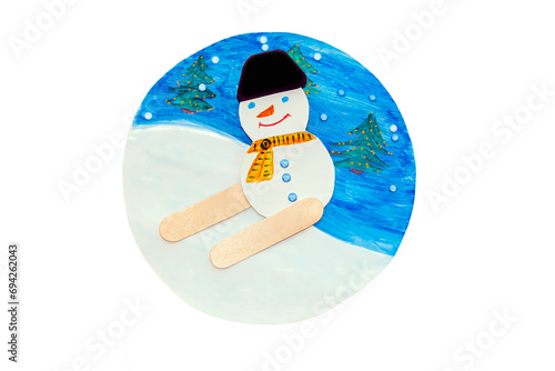 Children's watercolor drawing on the theme 