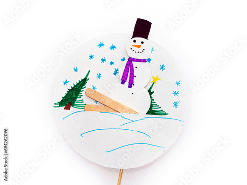 Children's watercolor drawing on the theme 