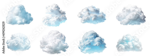 Set of cloud isolated on transparent background. photo