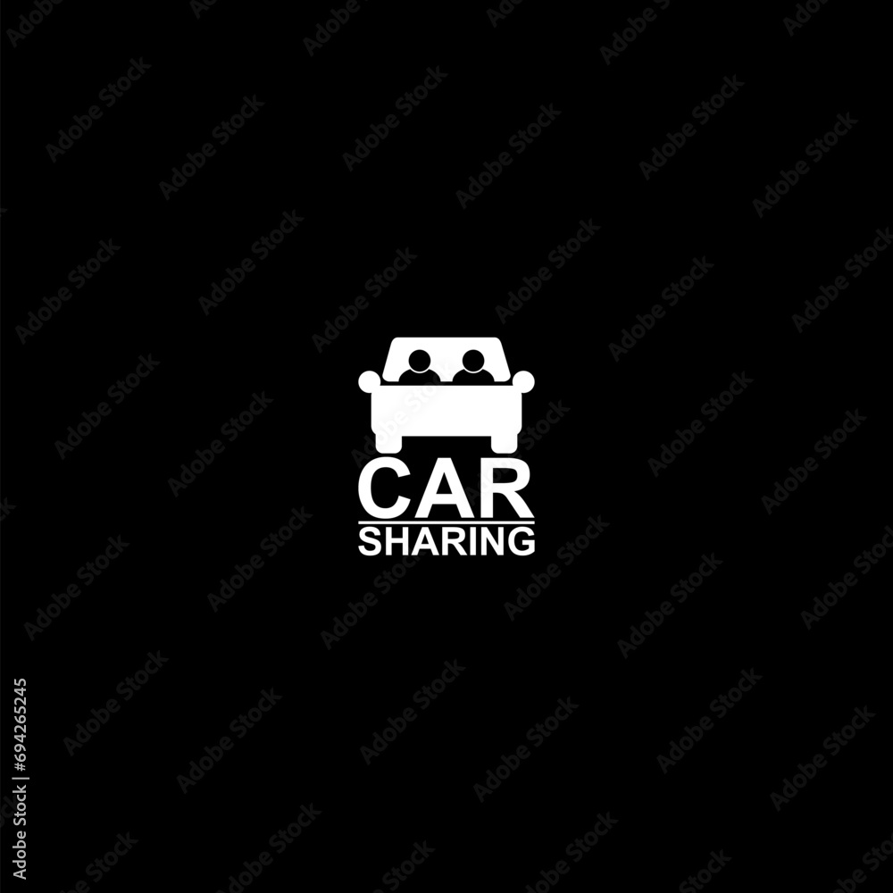 Car sharing icon isolated on dark background