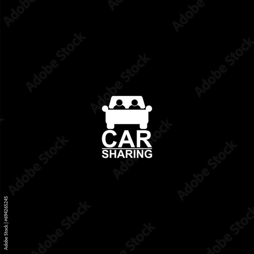 Car sharing icon isolated on dark background