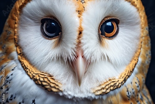 common barn owl ( Tyto albahead ) close up  photo
