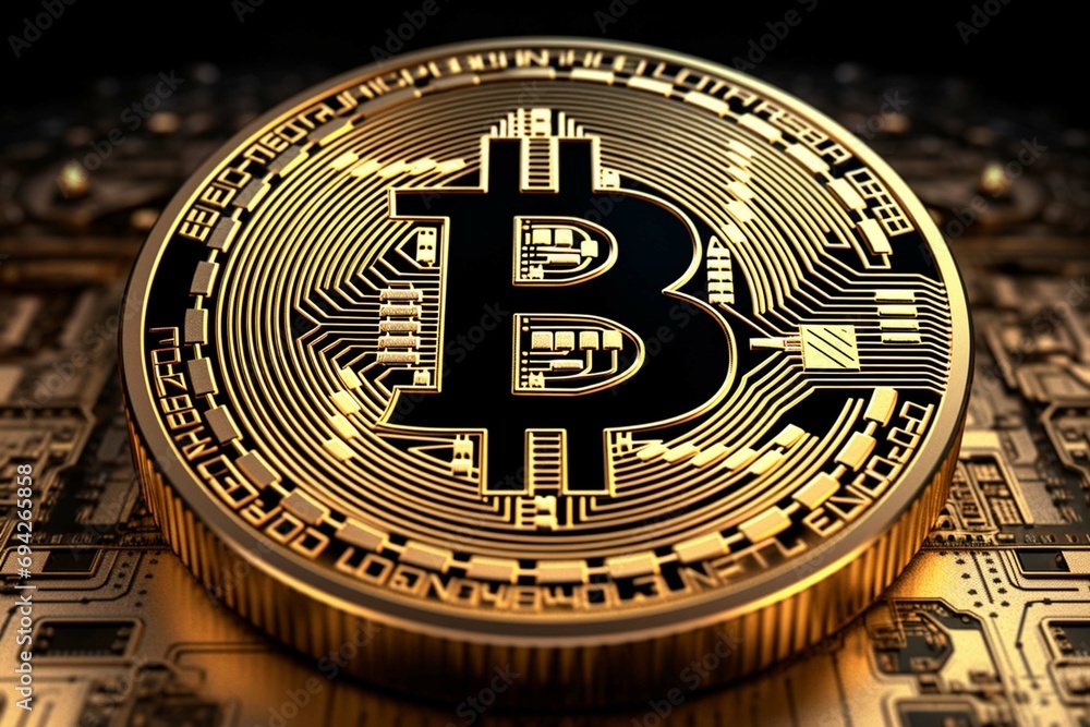 Cryptocurrency golden bitcoin coin