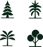 Set of Trees Vector Illustration