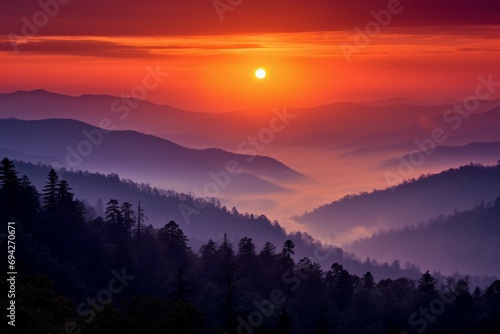 Smoky mountain sunset © muhmmad