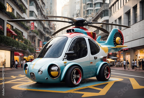 a cute car designed to look like a helicopter photo