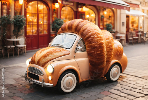 a car designed to look like a croissant © Meeza