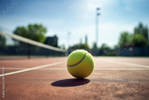 Tenis, rakiety tenisowe i piłka tenisowa na korcie tenisowym