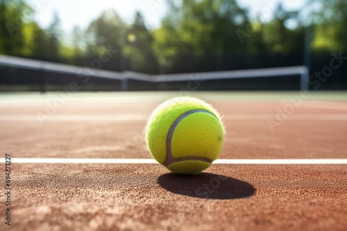 Tennis, Tennisschläger und Tennisball am Tennisplatz © muhmmad