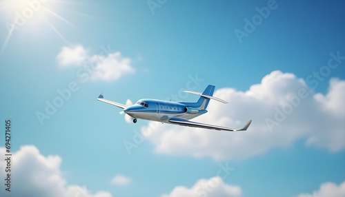Plane in blue sky 