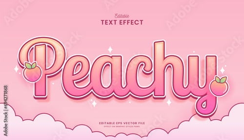 decorative pink peach editable text effect vector design