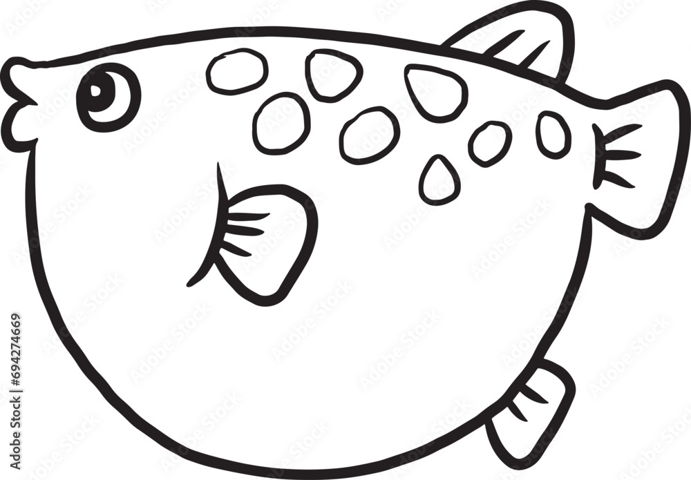 fish cartoon cute lines