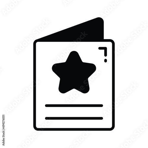 Star on card showing concept icon of greeting card, invitation card vector design