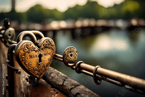 Obraz na płótnie heart shaped lock w salonie