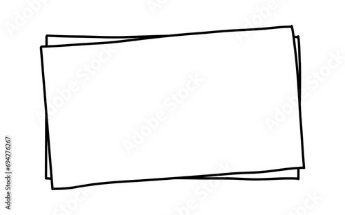 Doodle frames. Rectangle hand drawn borders. Squared ornament frame for sketchbook or bullet journal. Vector collection