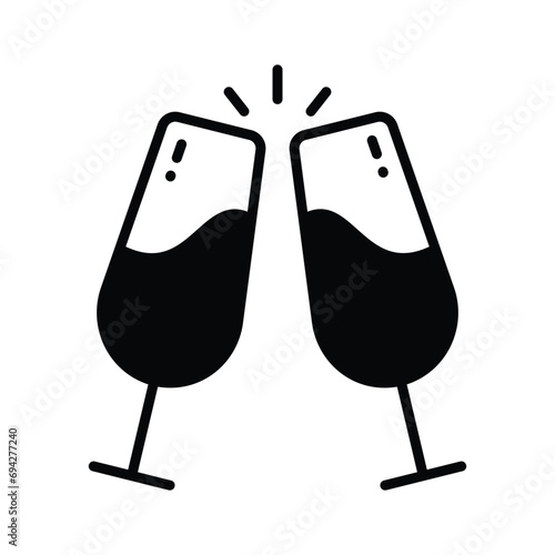 Cheers vector icon isolated on white background, ready for premium use