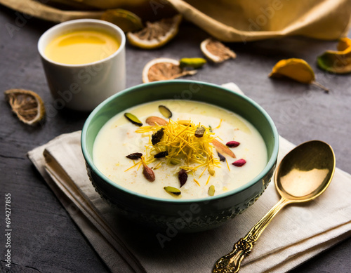 basundi Or rabri is an indian sweet popular in gujarat and maharashtra photo